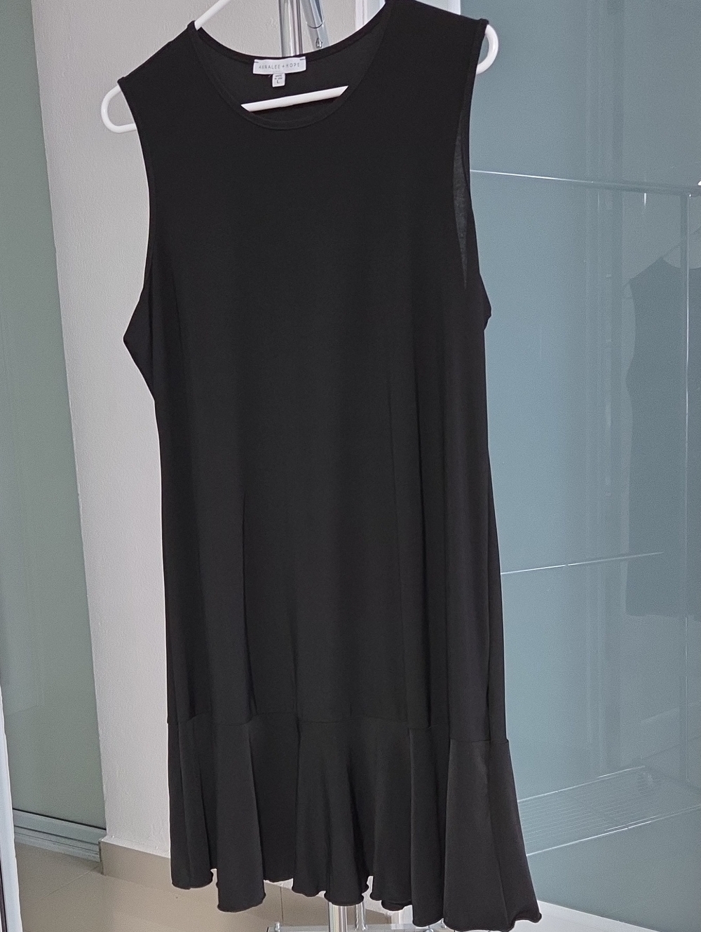Annalee + Hope Sleeveless Black Ruffle-Hem Dress